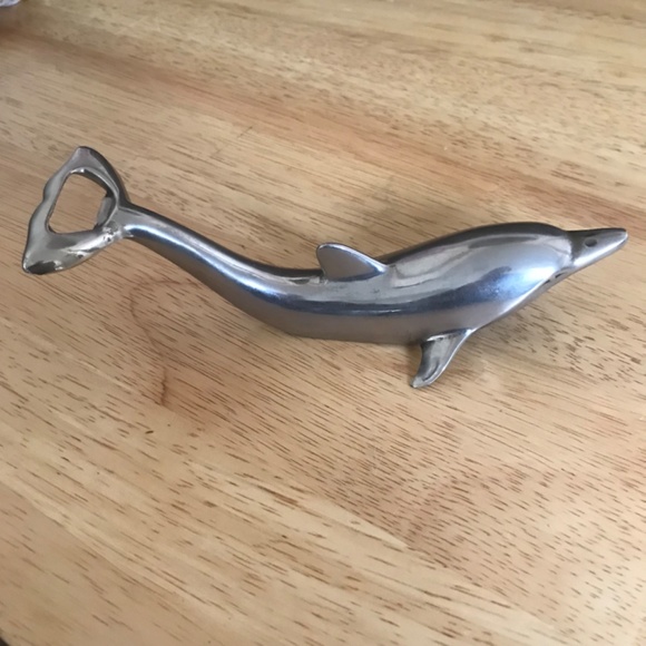 Vintage Chrome Dolphin Shaped Bottle Opener - Picture 4 of 10